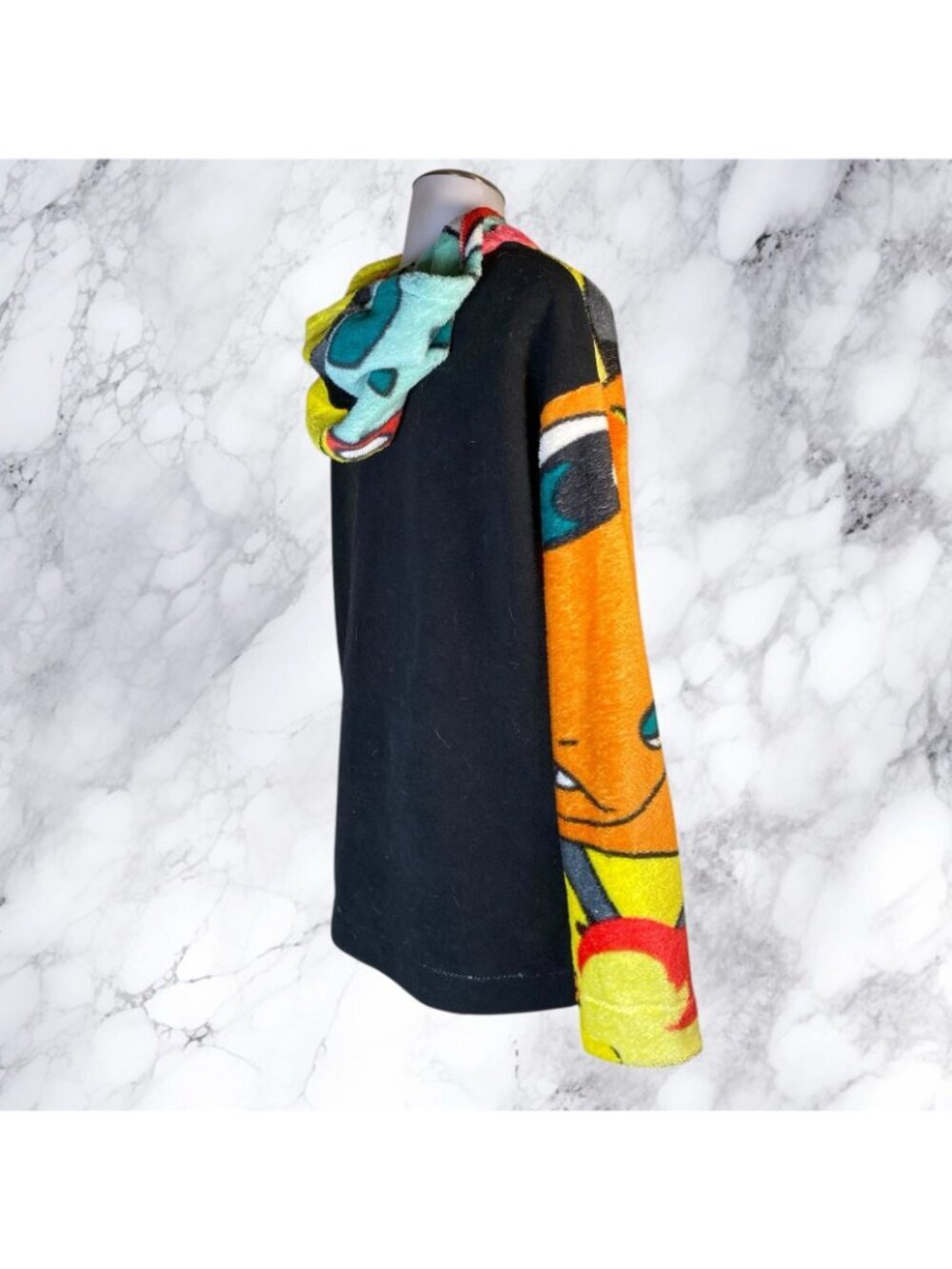 Jazz Squirtle Pokemon Upcycled Flannel Hoodie - Picture 10 of 11